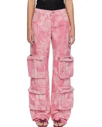 Blumarine Pink Camouflage Denim Cargo Pants Mrose