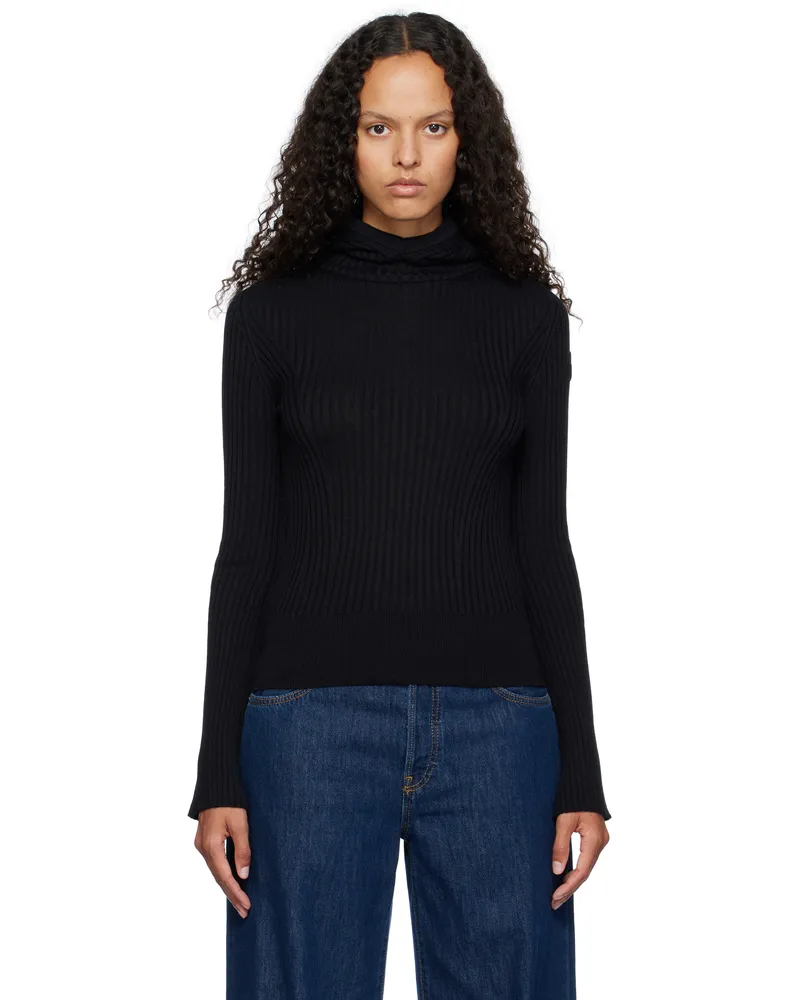 Moncler Black Virgin Wool Hoodie 999