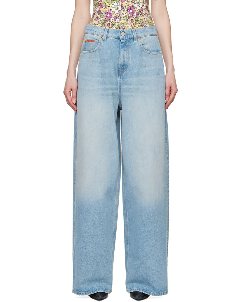 Martine Rose Blue Extended Jeans Bleached