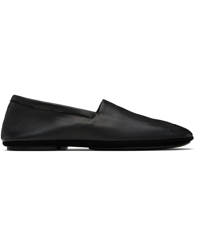 Christophe Lemaire Black 'Indoor' Slipper Loafers Bk999