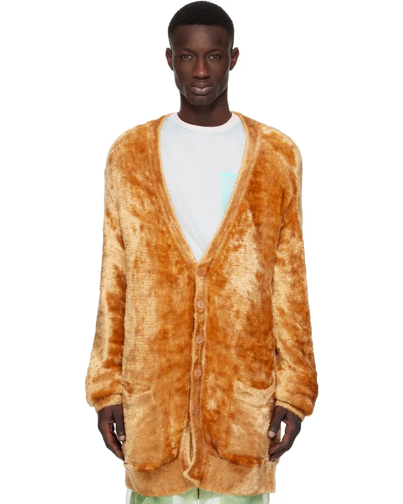 Dries van Noten Orange Viscose Cardigan Rust