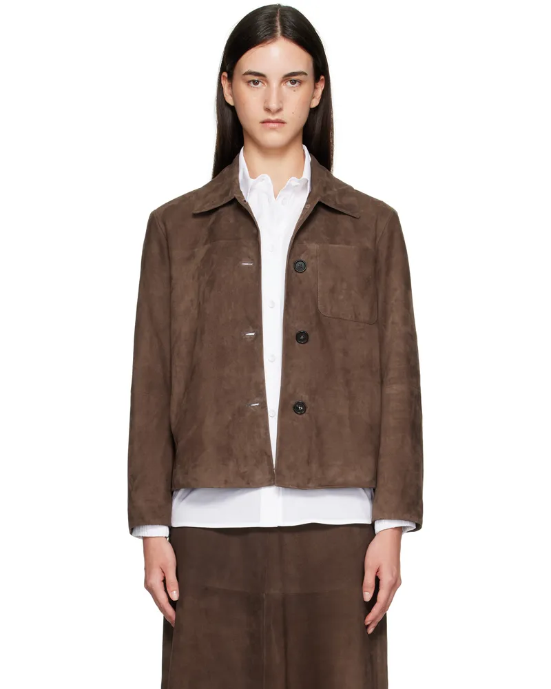 Max Mara Brown Cloe Suede Jacket 001