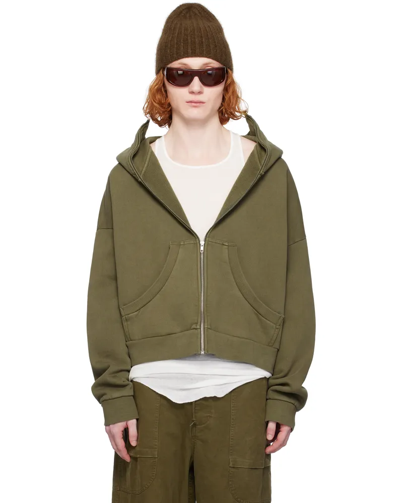 Entire Studios Khaki Full Zip Hoodie Military