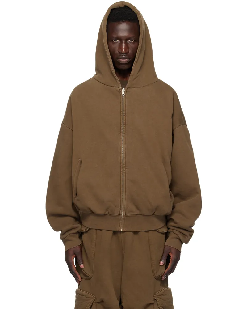 Entire Studios Brown Thermal Hoodie Brunette