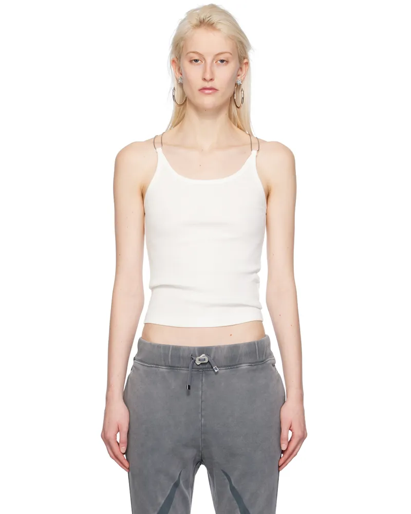 Dion Lee White Wire Strap Tank Top Ivory