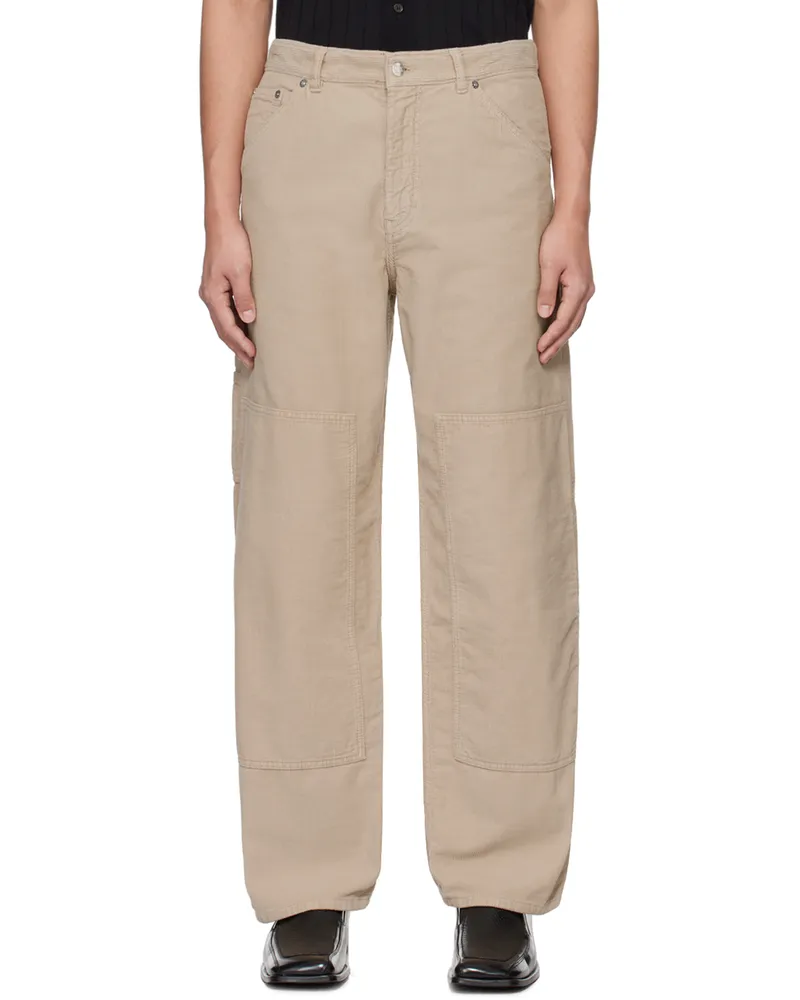 Filippa K Taupe Relaxed-Fit Trousers Taupe
