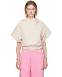 Maison Margiela Beige Flared Sleeve Hoodie Chalk