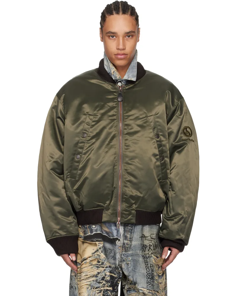 Acne Studios Khaki Logogram Bomber Jacket Bgu