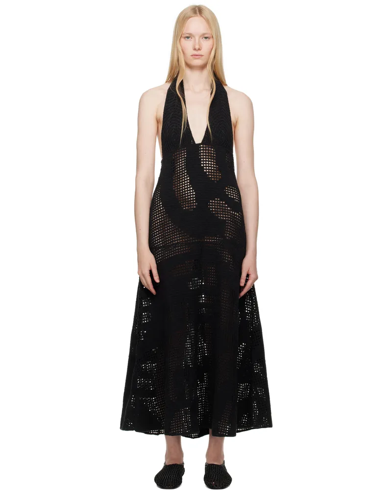 Nanushka Black Fotini Midi Dress Black