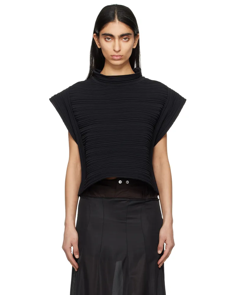 Issey Miyake Black February Crêpe Knit Top 15