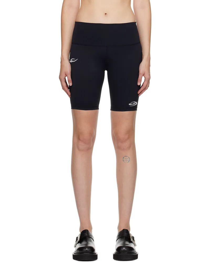 lesugiatelier Black Print Shorts Black