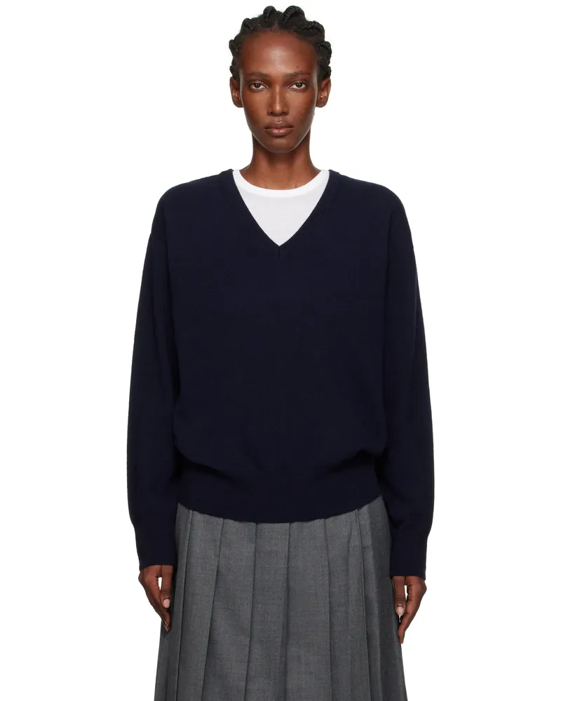 Nothing Written Navy Puno V-Neck Pullover Sweater Navy