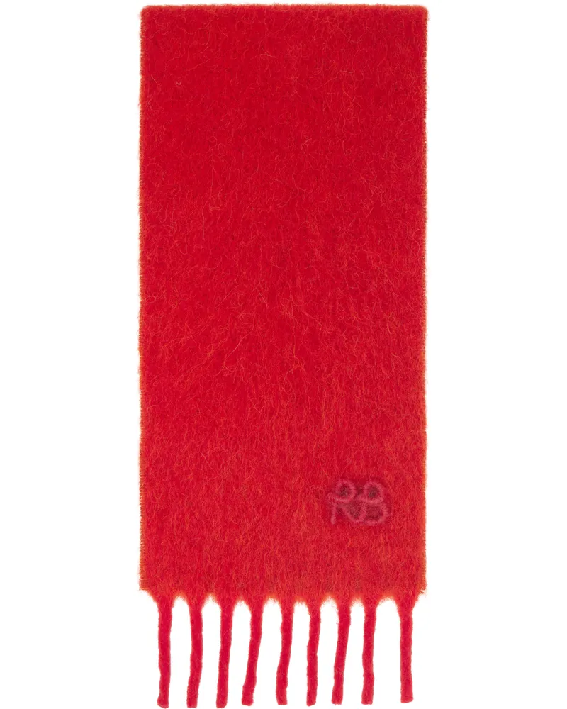 RUSLAN BAGINSKIY Red Fringed Alpaca-Blend Mid Scarf Orange