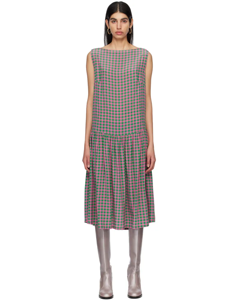 Caro Editions SSENSE Exclusive Pink & Green Heather Midi Dress Pink