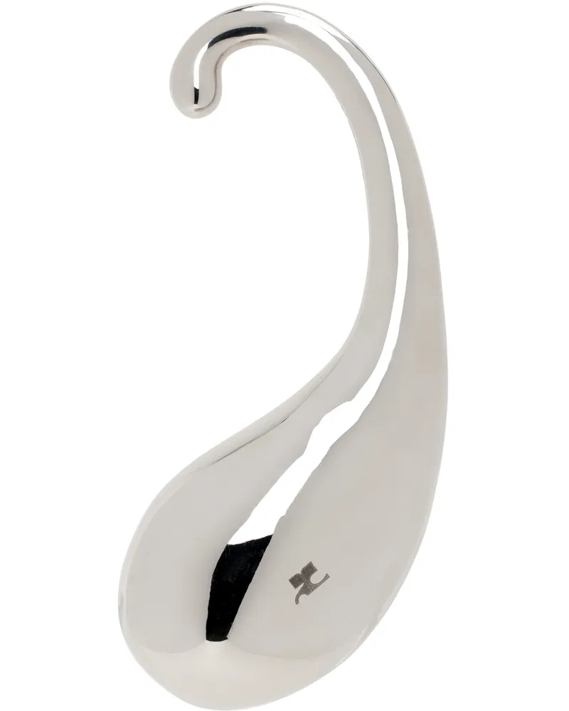 Courrèges Silver Drop Metallic Single Ear Cuff 9000