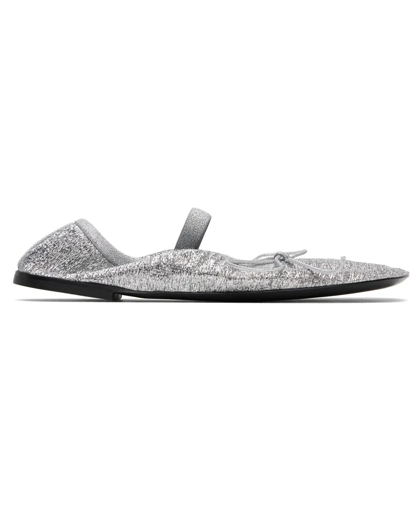 Proenza Schouler Silver Glove Mary Jane Ballerina Flats Silver