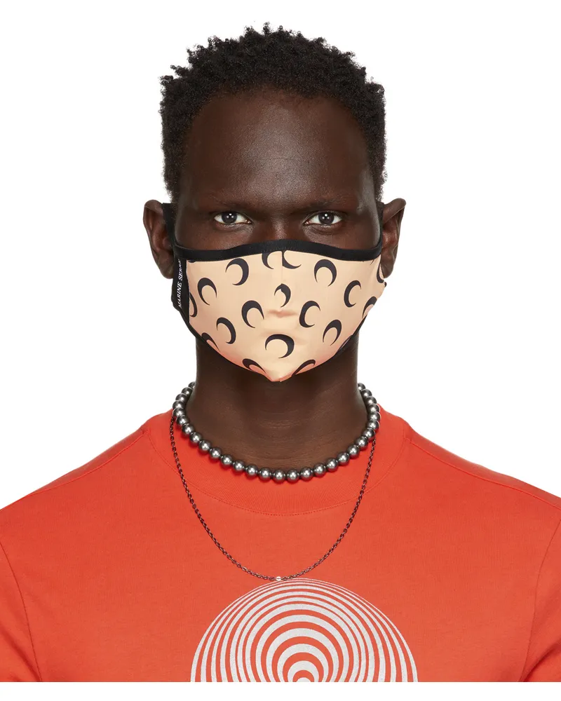 Marine Serre Tan & Black Allover Moon Daily Wear Mask Tan