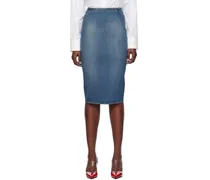 Blue Pencil Denim Midi Skirt