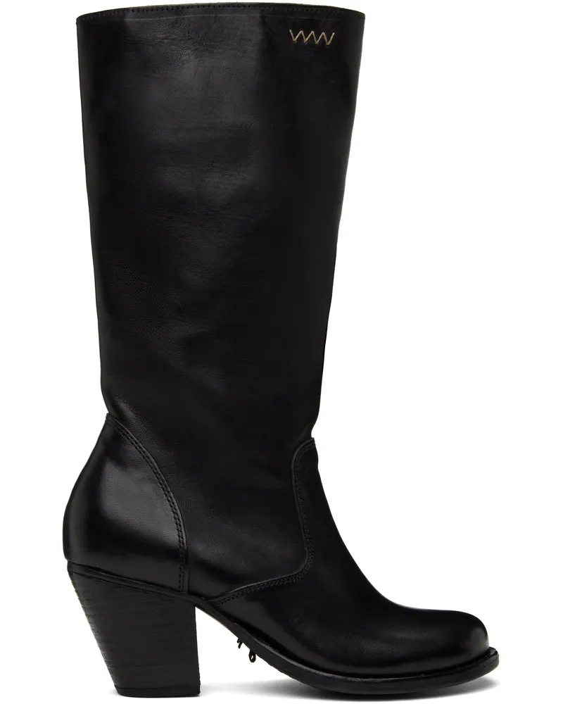 Visvim Black Rosebud Tall Boots Black