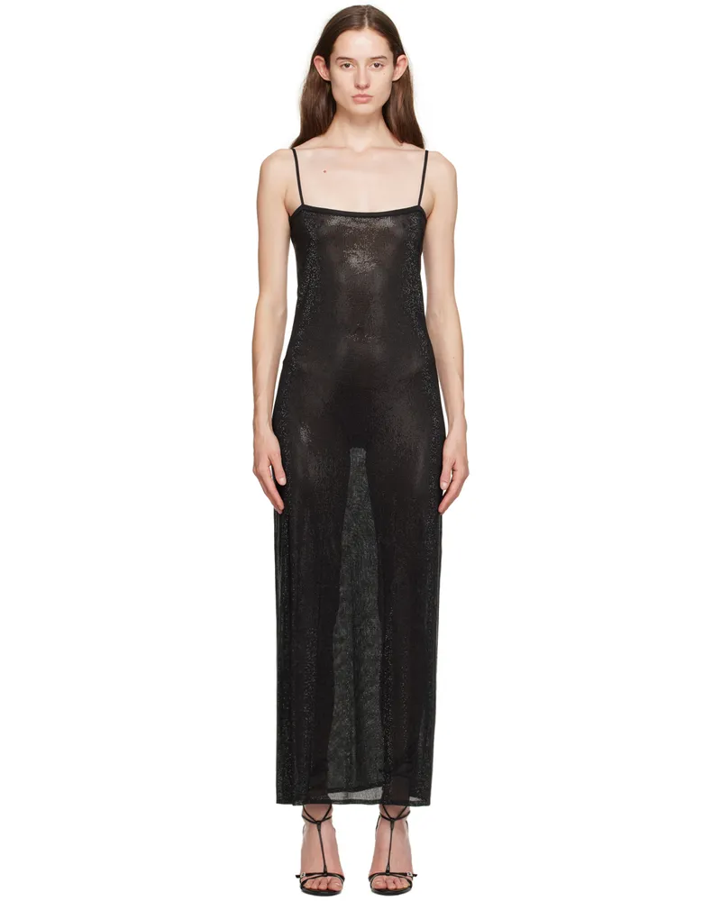 Alexander Wang Black Bead Midi Dress 001