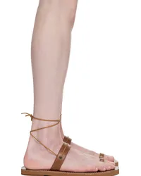 Dries van Noten Tan Ankle Strap Sandals Tan