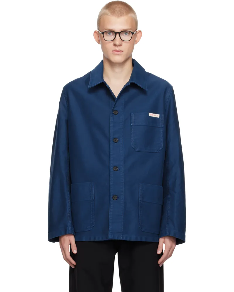 Marni Blue Workwear Jacket 00b56