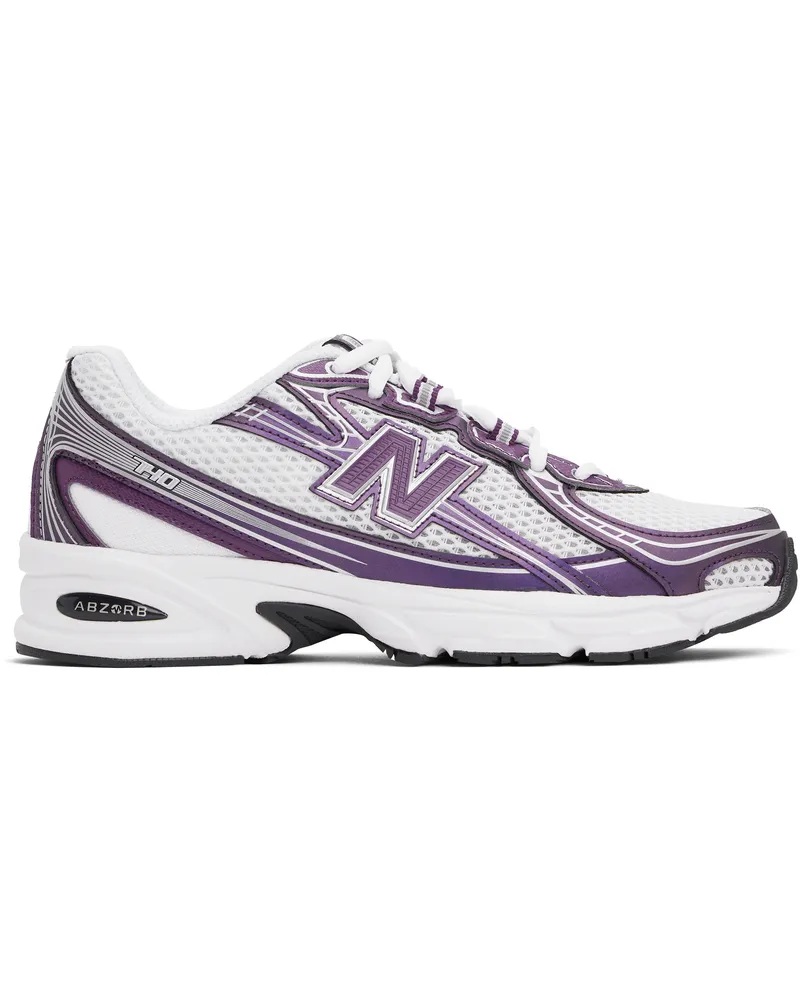New Balance White & Purple 740 Sneakers Concord