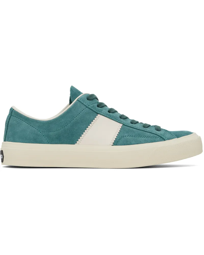 Tom Ford Blue Suede Cambridge Sneakers Teal