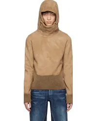 Charlie Constantinou Brown Hybrid Hoodie Brown