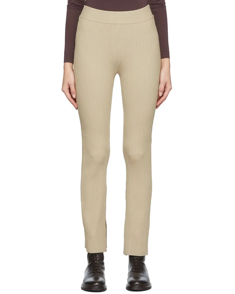 House of Dagmar Beige Shiloh Split Hem Leggings 272