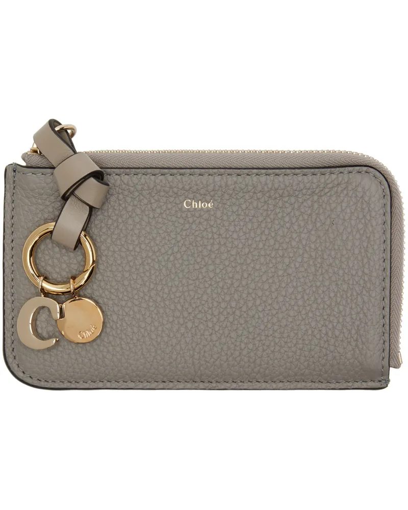 Chloé Gray Alphabet Zip Card Holder 053