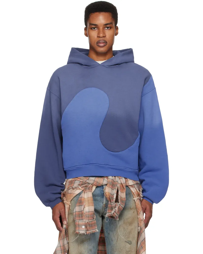 ERL Blue Classic Swirl Hoodie Blue