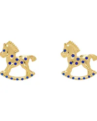 CHOPOVA LOWENA Gold Rocking Horse Earrings Gold