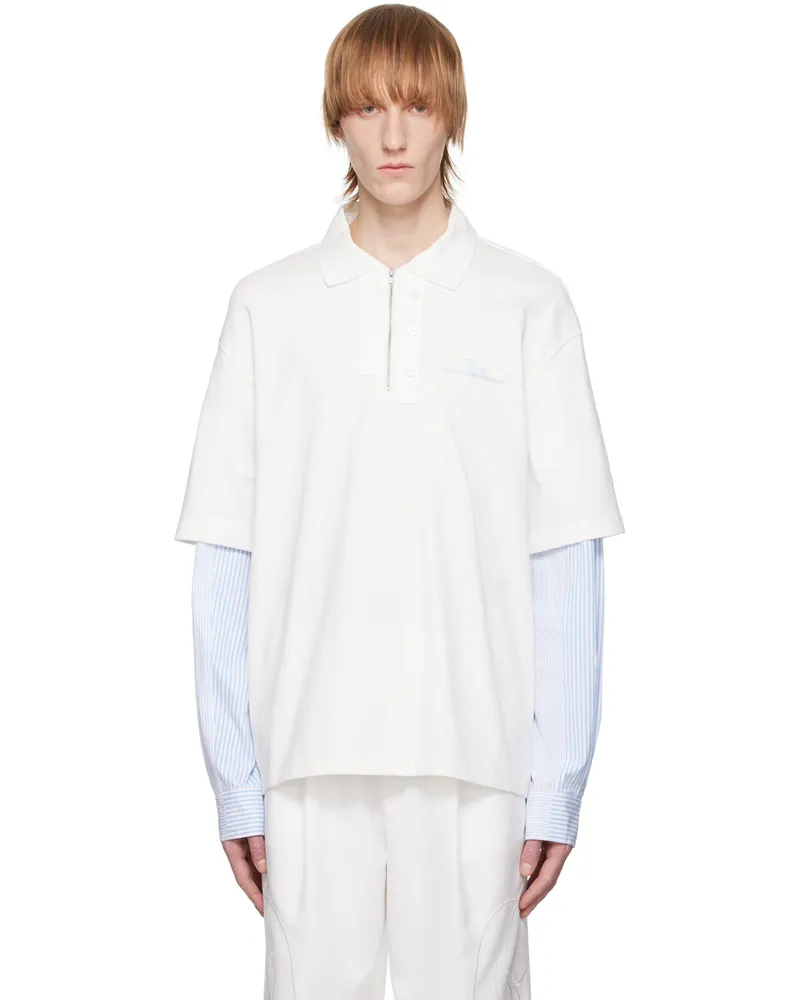 Feng Chen Wang White Layered Polo White