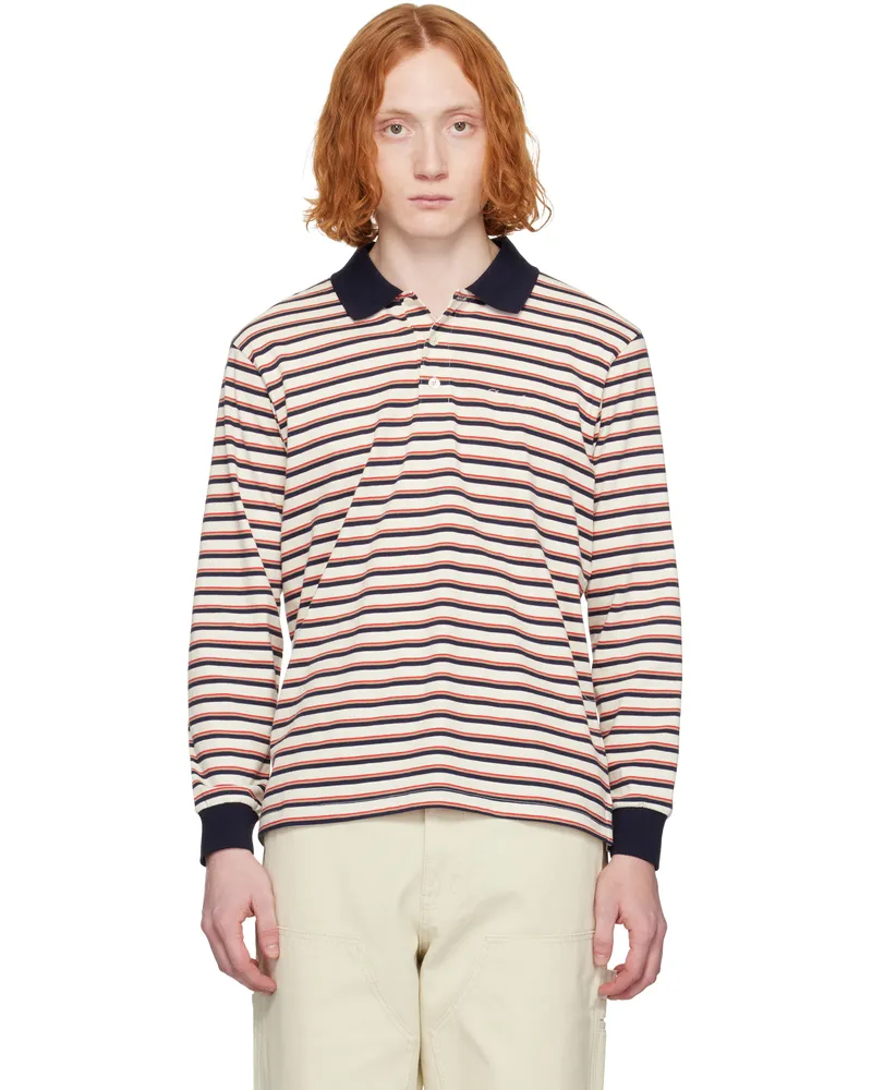 Dunst Multicolor Multi Stripe Collared Polo Navy