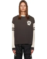 RHUDE Black & White Triple R Long Sleeve T-Shirt Black