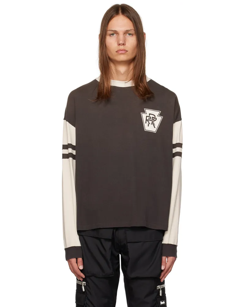 RHUDE Black & White Triple R Long Sleeve T-Shirt Black