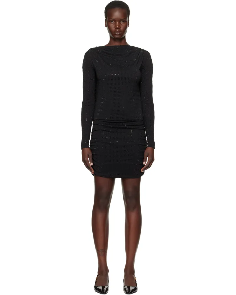 Versace Jeans Black Crystal Minidress E899