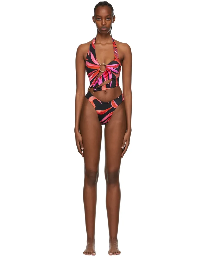 Louisa Ballou SSENSE Exclusive Black Recycled Nylon One-Piece Swimsuit Lunar