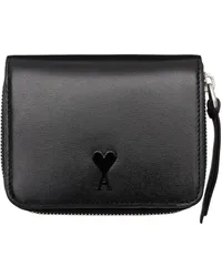 AMI Paris Black Ami de Cœur Compact Wallet Black