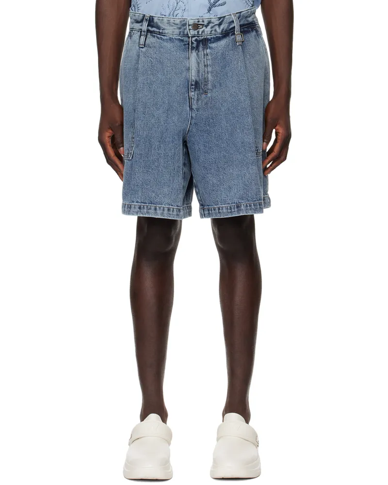 Wooyoungmi Blue Faded Denim Shorts 984l