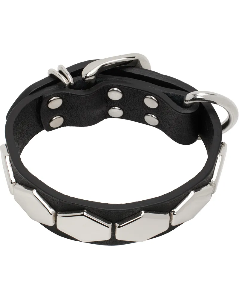 Undercover Black UP1E4A03 Leather Bracelet Blackxslv