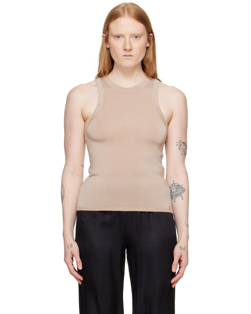 Anine Bing Taupe Noel Tank Top Champagne