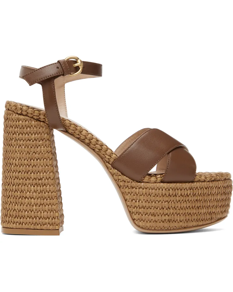Gianvito Rossi Brown Bebe Heeled Sandals Cuoio+cuoio