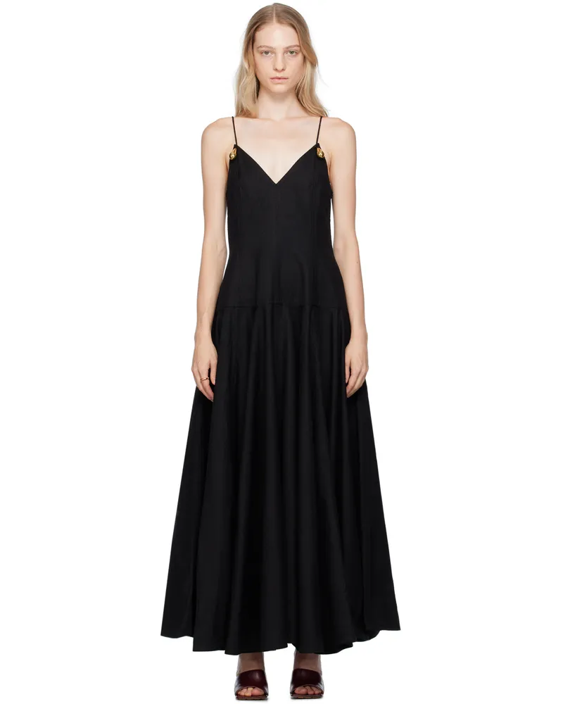 Bottega Veneta Black Metal Drops Maxi Dress 1000