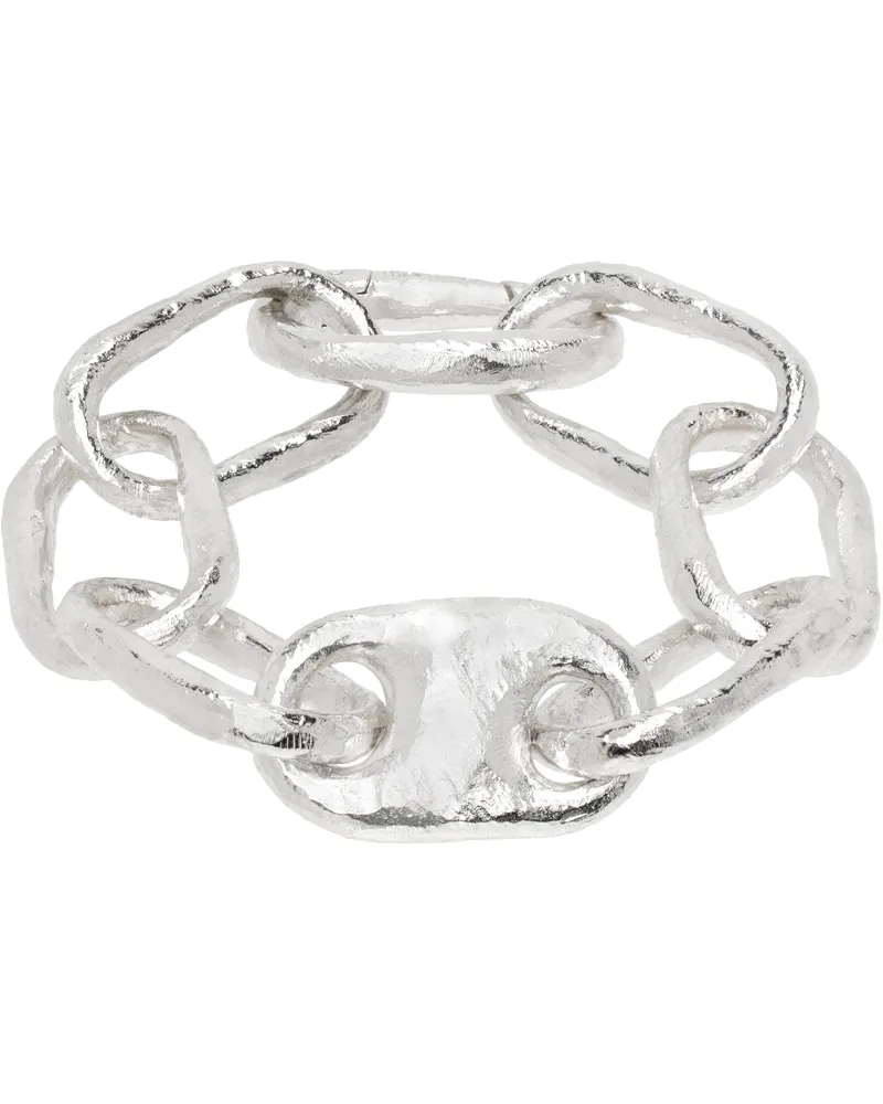 Parts Of Four Silver Roman Small Link Bracelet Polished