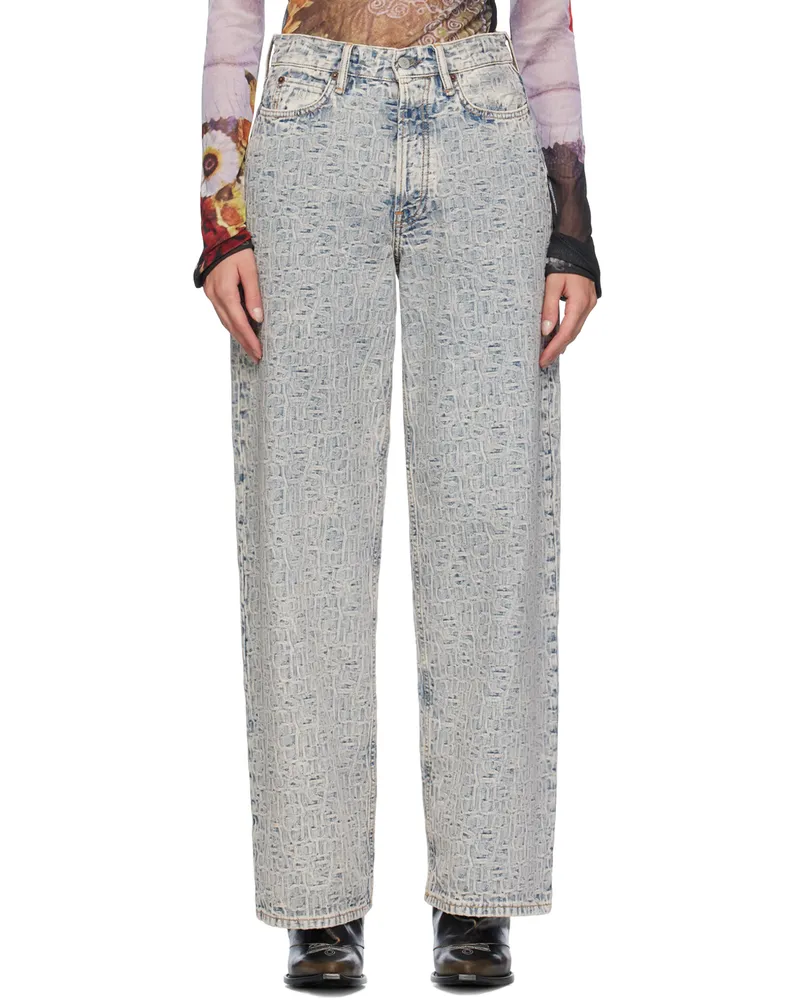 Acne Studios Blue Loose Monogram 1981 Jeans Blue