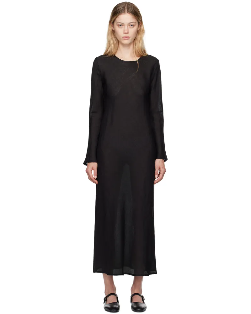 Baserange Black Dydine Long Sleeve Maxi Dress Black