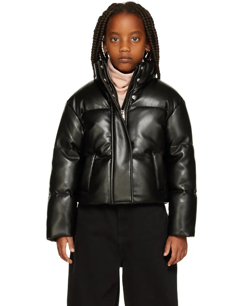 STAND Kids Black Tatum Faux-Leather Jacket Black