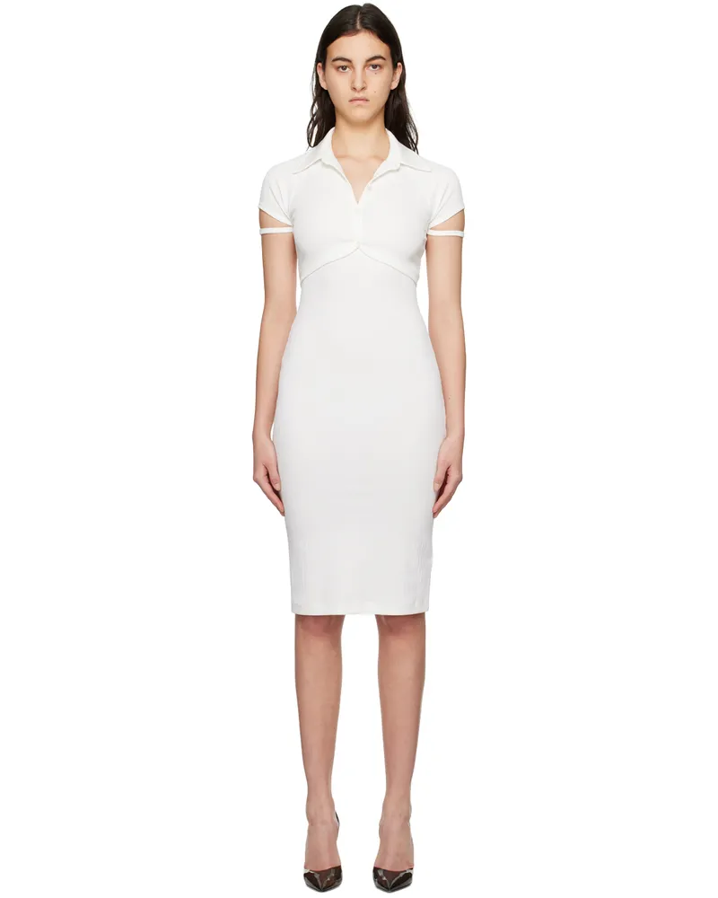 Helmut Lang White Cutout Midi Dress Optic